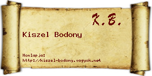 Kiszel Bodony névjegykártya